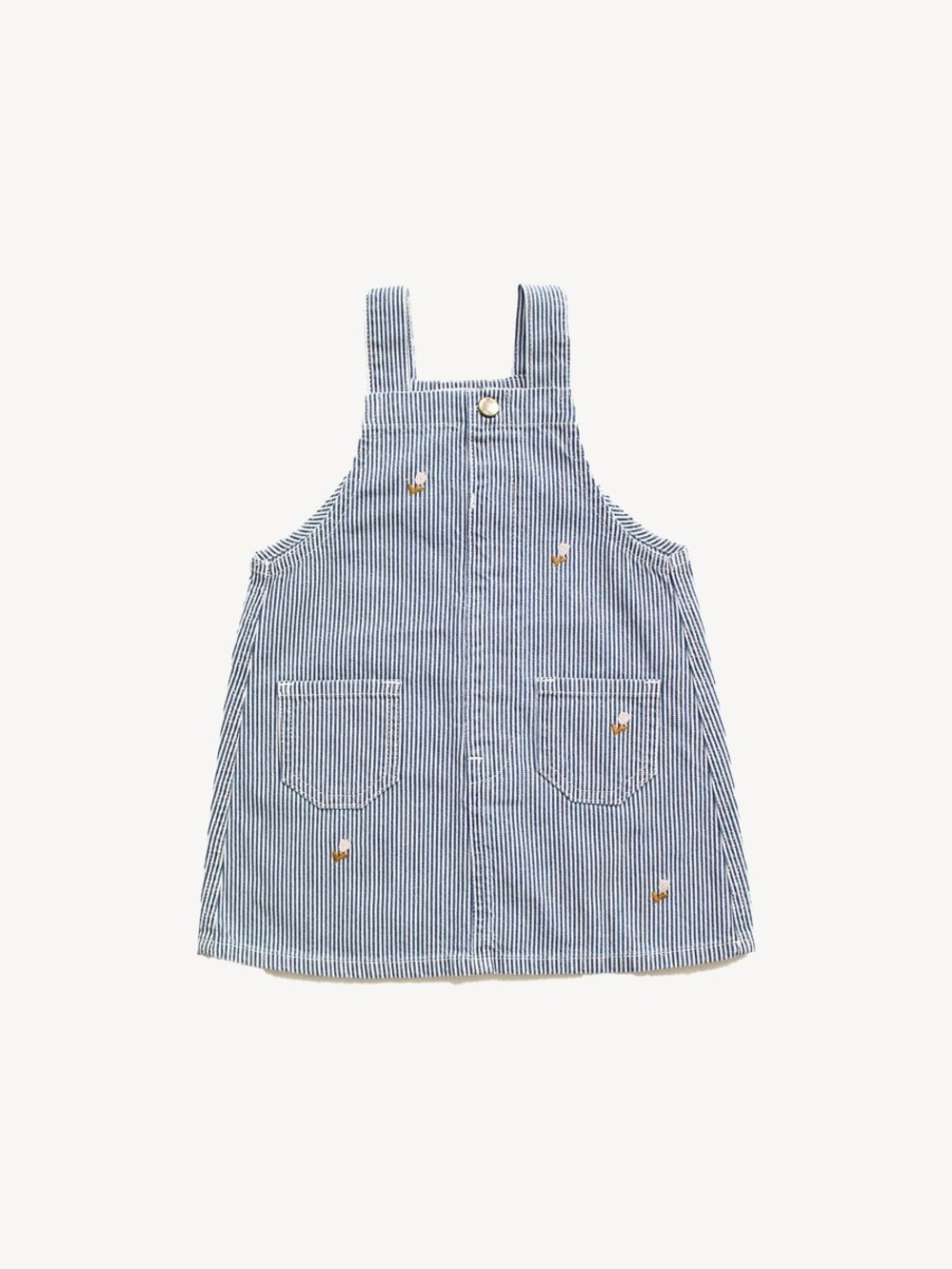 Fin & Vince • Denim Jumper • Railroad Stripes • 2-3T